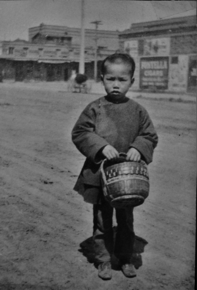 Chinese boy in street